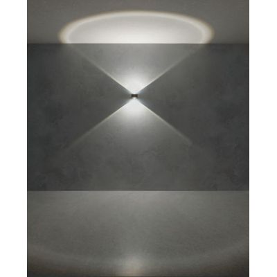 LOG APPLIQUE DA ESTERNO D10 CM BIEMISSIONE IP65 LED 12W LUCE 3000K ALLUMINIO BIANCO O ANTRACITE MODERNA