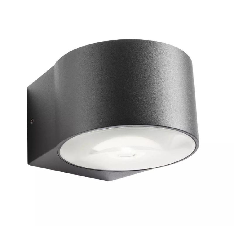 LOG APPLIQUE DA ESTERNO D10 CM BIEMISSIONE IP65 LED 12W LUCE 3000K ALLUMINIO BIANCO O ANTRACITE MODERNA