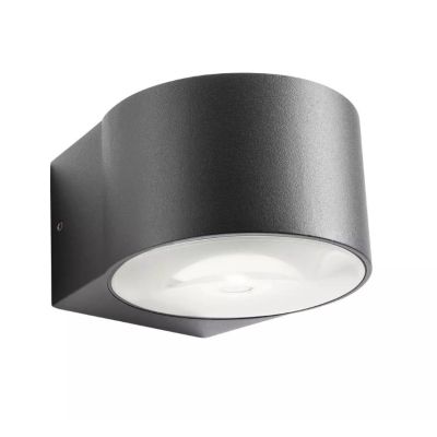 LOG APPLIQUE DA ESTERNO D10 CM BIEMISSIONE IP65 LED 12W LUCE 3000K ALLUMINIO BIANCO O ANTRACITE MODERNA