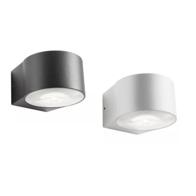 LOG APPLIQUE DA ESTERNO D10 CM BIEMISSIONE IP65 LED 12W LUCE 3000K ALLUMINIO BIANCO O ANTRACITE MODERNA