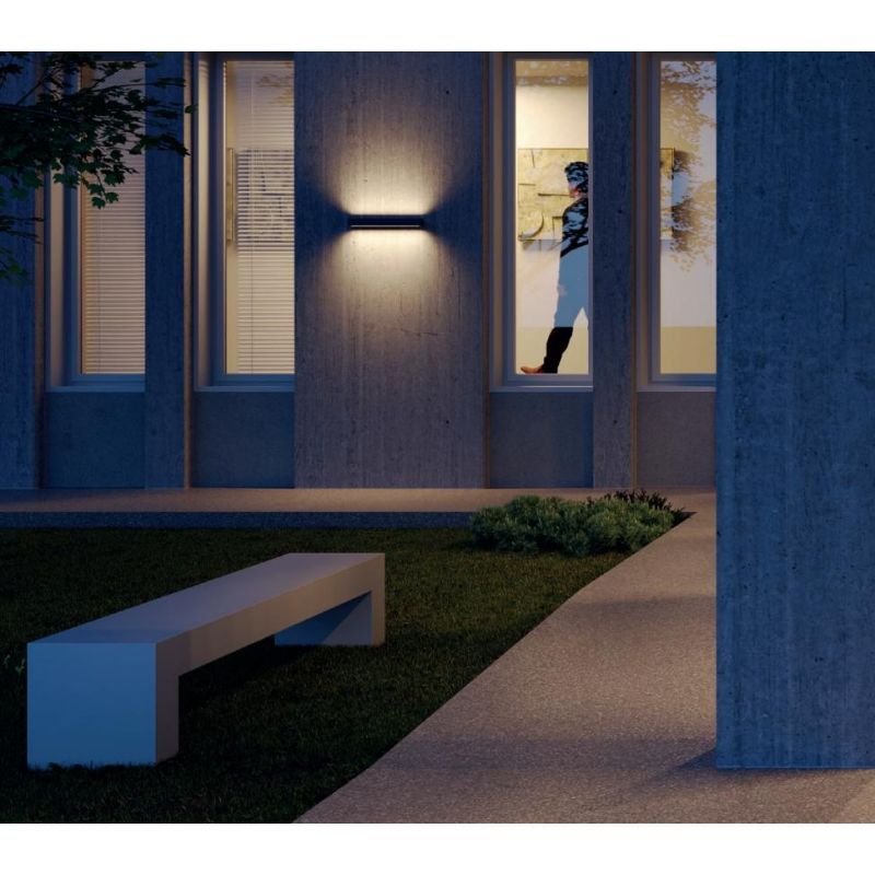 AROOS APPLIQUE DA ESTERNO L20 CM 3 COLORI IP65 LED 14,5W LUCE 2700K-3000K BIEMISSIONE LUCE