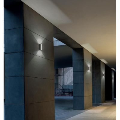 IVAR LAMPADA DA ESTERNO IP54 LED 7,6W LUCE 3000K TRIPLA EMISSIONE, DESIGN MODERNO RETTANGOLARE