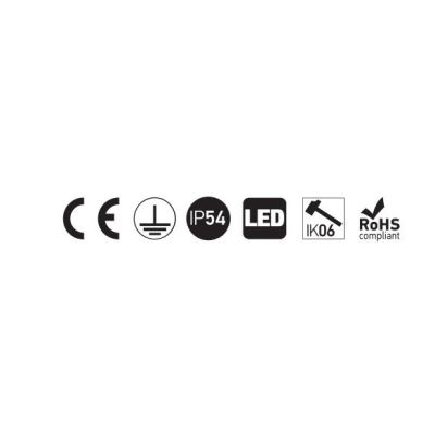 IVAR LAMPADA DA ESTERNO IP54 LED 7,6W LUCE 3000K TRIPLA EMISSIONE, DESIGN MODERNO RETTANGOLARE