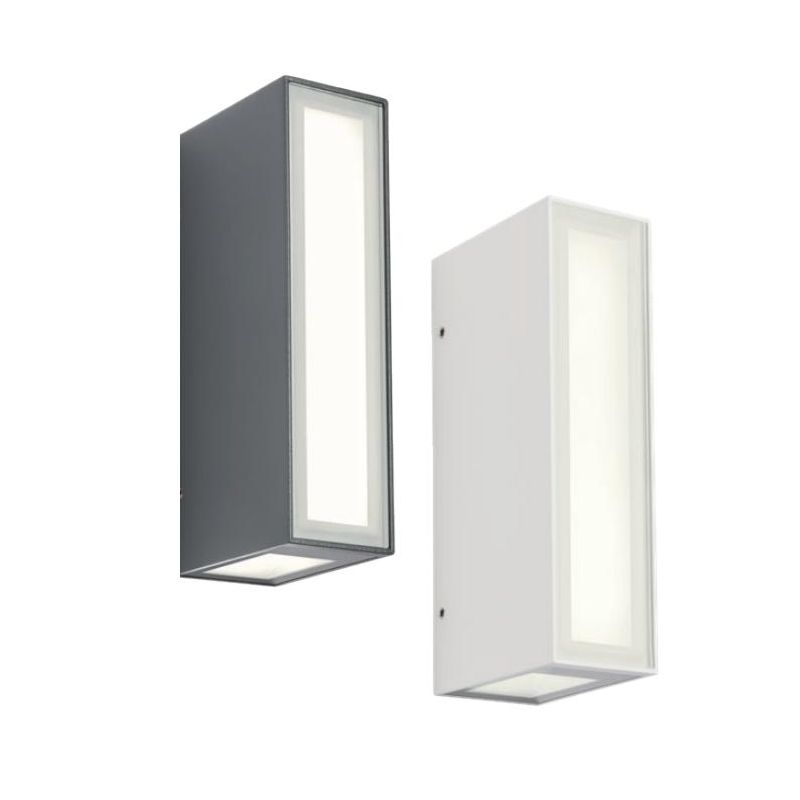 IVAR LAMPADA DA ESTERNO IP54 LED 7,6W LUCE 3000K TRIPLA EMISSIONE, DESIGN MODERNO RETTANGOLARE
