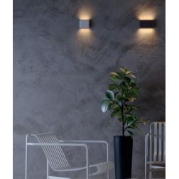 KLIPPE LAMPADA DA PARETE A LED IN 3 MISURE LUCE 3000K BIEMISSIONE IP54 ALLUMINIO BIANCO,MARRONE E ANTRACITE 2