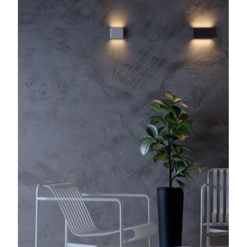 KLIPPE LAMPADA DA PARETE A LED IN 3 MISURE LUCE 3000K BIEMISSIONE IP54 ALLUMINIO BIANCO,MARRONE E ANTRACITE