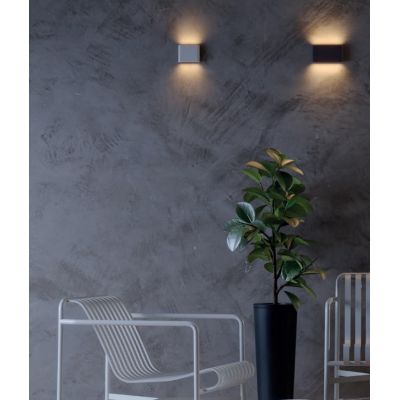 KLIPPE LAMPADA DA PARETE A LED IN 3 MISURE LUCE 3000K BIEMISSIONE IP54 ALLUMINIO BIANCO,MARRONE E ANTRACITE