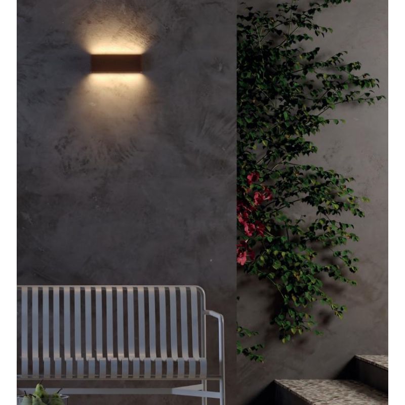 KLIPPE LAMPADA DA PARETE A LED IN 3 MISURE LUCE 3000K BIEMISSIONE IP54 ALLUMINIO BIANCO,MARRONE E ANTRACITE