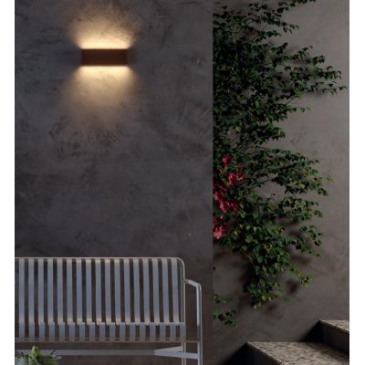 KLIPPE LAMPADA DA PARETE A LED IN 3 MISURE LUCE 3000K BIEMISSIONE IP54 ALLUMINIO BIANCO,MARRONE E ANTRACITE