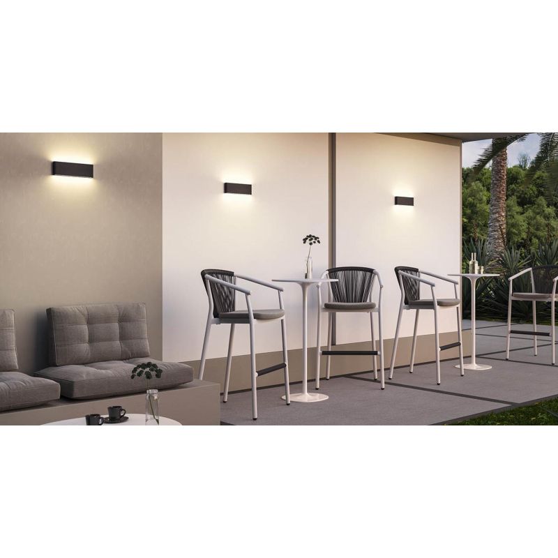 KLIPPE LAMPADA DA PARETE A LED IN 3 MISURE LUCE 3000K BIEMISSIONE IP54 ALLUMINIO BIANCO,MARRONE E ANTRACITE