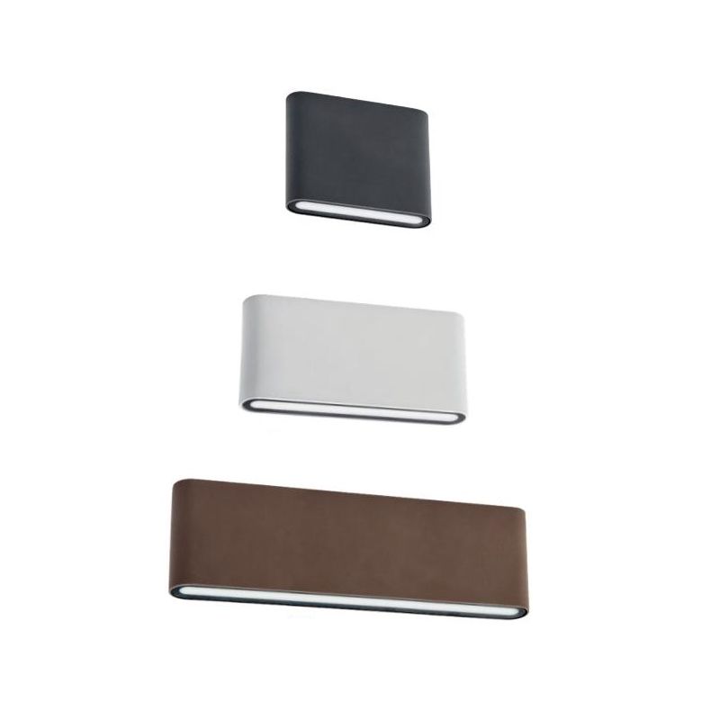 KLIPPE LAMPADA DA PARETE A LED IN 3 MISURE LUCE 3000K BIEMISSIONE IP54 ALLUMINIO BIANCO,MARRONE E ANTRACITE