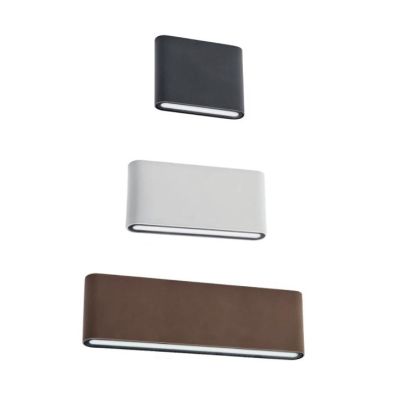 KLIPPE LAMPADA DA PARETE A LED IN 3 MISURE LUCE 3000K BIEMISSIONE IP54 ALLUMINIO BIANCO,MARRONE E ANTRACITE