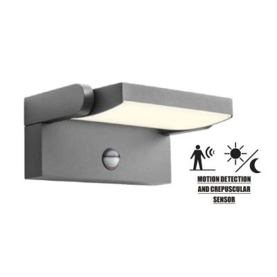 FLIP APPLIQUE ORIENTABILE CON SENSORE DI MOVIMENTO E CREPUSCOLARE IP54 3 COLORI LED 20W LUCE 3000K