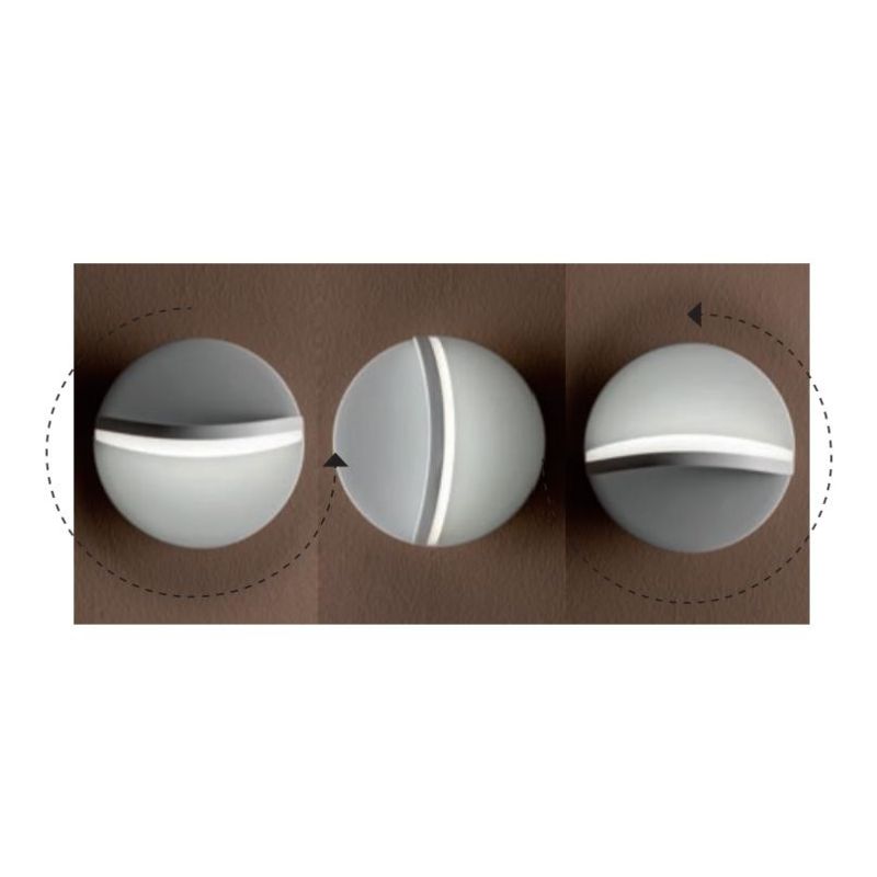 GIMBAL APPLIQUE ROTONDA ORIENTABILE IP65 LED 16W LUCE 3000K IN ALLUMINIO BIANCO O GRIGIO DA ESTERNI