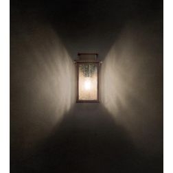 YARD MEZZA LANTERNA GRIGIA O CORTEN IP44 IN ALLUMINIO CON DIFFUSORE IN VETRO LAMPADINA ATTACCO E27 2