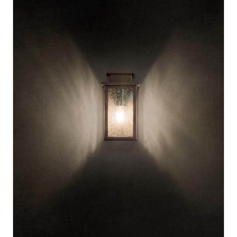 YARD MEZZA LANTERNA GRIGIA O CORTEN IP44 IN ALLUMINIO CON DIFFUSORE IN VETRO LAMPADINA ATTACCO E27