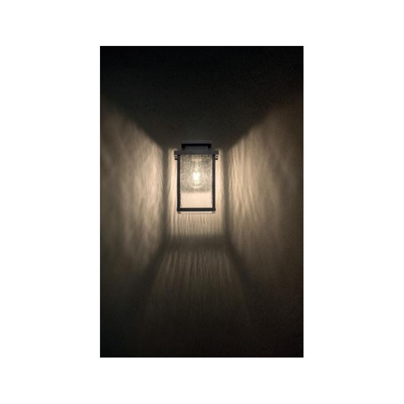 YARD LAMPADA DA PARETE GRIGIA O CORTEN IP44 IN ALLUMINIO CON DIFFUSORE IN VETRO LAMPADINA ATTACCO E27