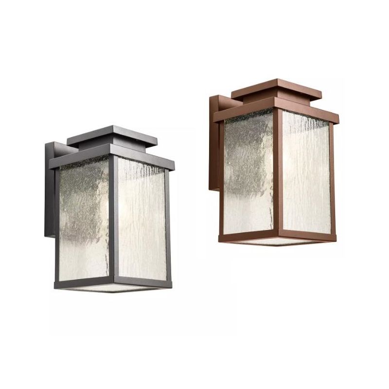 YARD LAMPADA DA PARETE GRIGIA O CORTEN IP44 IN ALLUMINIO CON DIFFUSORE IN VETRO LAMPADINA ATTACCO E27