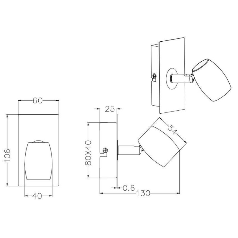 MICHAEL SPOT 1 LUCE IN ACCIAIO SATINATO LED GU10 ORIENTABILE DESIGN MODERNO TRIO LIGHTING - Cristalensi Shop Online