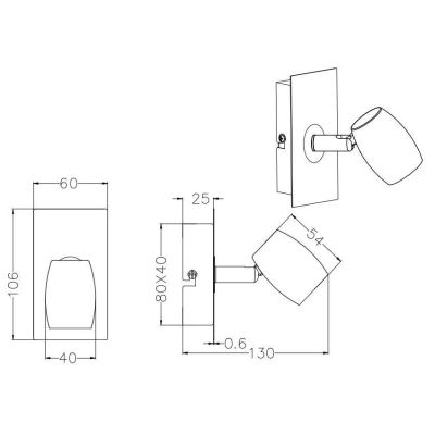 MICHAEL SPOT 1 LUCE IN ACCIAIO SATINATO LED GU10 ORIENTABILE DESIGN MODERNO TRIO LIGHTING - Cristalensi Shop Online