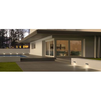 SAPO SEGNAPASSO A LED IP65 2 MISURE LUCE 2700K-3000K ALLUMINIO BIANCO O ANTRACITE MODERNO