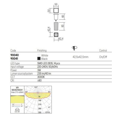 XPI SEGNAPASSO QUADRATO DA INCASSO IP65 LED 3W LUCE 3000K BIANCO O NERO DA ESTERNO MODERNO
