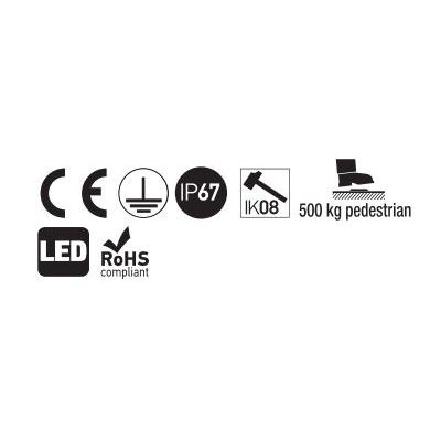 XPUCK 2L SEGNAPASSO DA INCASSO ROTONDO IP67 LED 12W LUCE 3000K-4000K ALLUMINIO FINITURA ANTRACITE