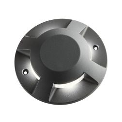 XPUCK 4L SEGNAPASSO DA INCASSO ROTONDO IP67 LED 12W LUCE 3000K-4000K IN ALLUMINIO ANTRACITE