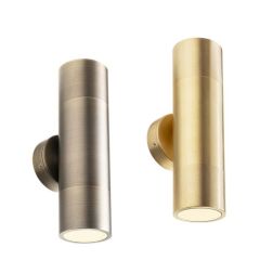 STAKE APPLIQUE DA ESTERNO BIEMISSIONE IN OTTONE IP65 ANTI SALSEDINE 2 COLORI LAMPADINE ATTACCO GU10