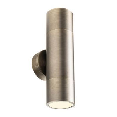 STAKE APPLIQUE DA ESTERNO BIEMISSIONE IN OTTONE IP65 ANTI SALSEDINE 2 COLORI LAMPADINE ATTACCO GU10