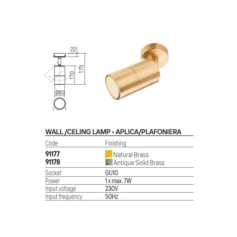 STAKE FARETTO ORIENTABILE DA ESTERNO IN OTTONE IP65 ANTI SALSEDINE 2 COLORI LAMPADINA ATTACCO GU10