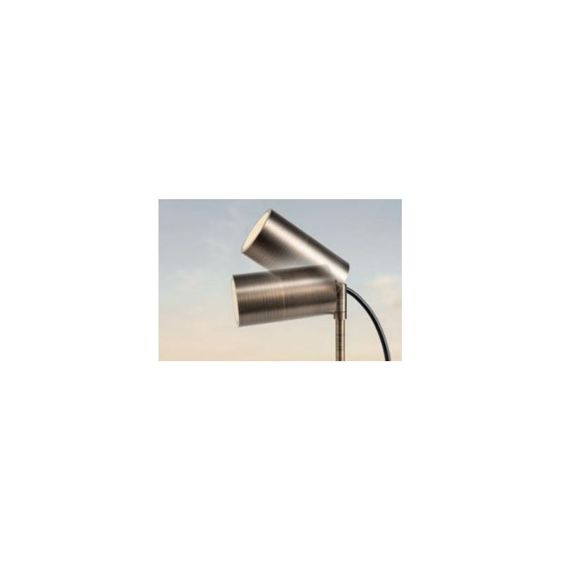 STAKE PALO A 2 LUCI ORIENTABILI IN OTTONE IP65 ANTI SALSEDINE 2 COLORI CON LAMPADINE ATTACCO GU10