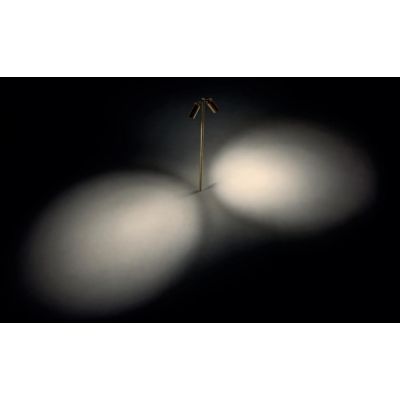 STAKE PALO A 2 LUCI ORIENTABILI IN OTTONE IP65 ANTI SALSEDINE 2 COLORI CON LAMPADINE ATTACCO GU10