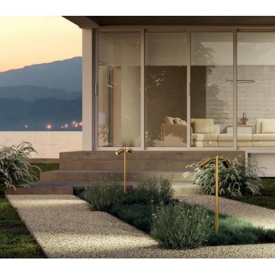 STAKE PALO A 2 LUCI ORIENTABILI IN OTTONE IP65 ANTI SALSEDINE 2 COLORI CON LAMPADINE ATTACCO GU10