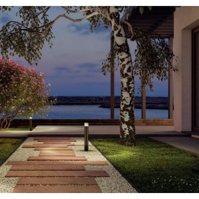 STAKE PALETTO DA GIARDINO H44 CM IN OTTONE IP65 ANTI SALSEDINE 2 COLORI CON LAMPADINA ATTACCO GU10