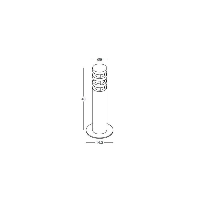 PALO ESTERNO ALTEZZA 40 CM DIFFUSORE IN VETRO GRIGIO ALLUMINIO O ANTRACITE IP54 GEA LUCE - Cristalensi Shop Online
