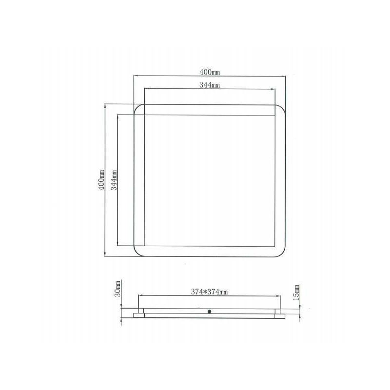 CAMILLUS PLAFONIERA QUADRATA 40X40 LED 22W IP44 DIMMERABILE MODERNA BIANCA O NERA RL - Cristalensi Shop Online
