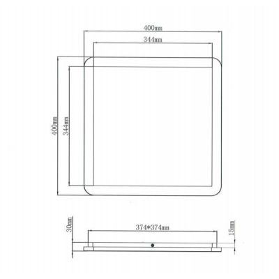 CAMILLUS PLAFONIERA QUADRATA 40X40 LED 22W IP44 DIMMERABILE MODERNA BIANCA O NERA RL - Cristalensi Shop Online