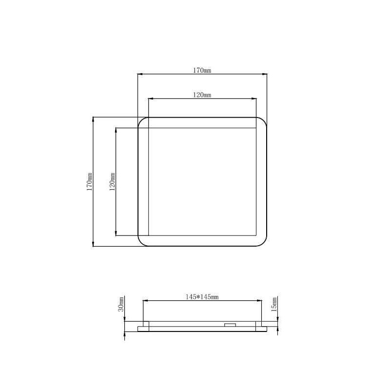 CAMILLUS PLAFONIERA PICCOLA QUADRATA 17X17 LED 9W IP44 DIMMERABILE MODERNA BIANCA O NERA RL - Cristalensi Shop Online