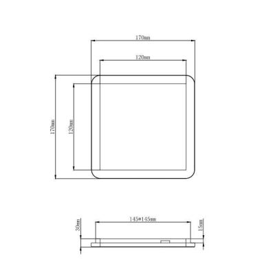 CAMILLUS PLAFONIERA PICCOLA QUADRATA 17X17 LED 9W IP44 DIMMERABILE MODERNA BIANCA O NERA RL - Cristalensi Shop Online