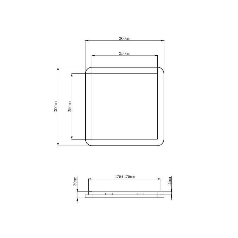 CAMILLUS PLAFONIERA QUADRATA 30X30 LED 16W IP44 DIMMERABILE MODERNA BIANCA O NERA RL - Cristalensi Shop Online