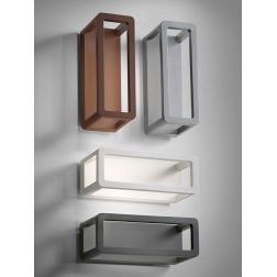 SHELL LAMPADA DA PARETE DA ESTERNO IP65 ALLUMINIO 4 COLORI LED 9,5W LUCE 3000K MODERNA