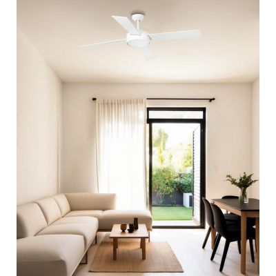 HYDRA VENTILATORE DA SOFFITTO 2 COLORI LED 22W D133 CM 4 PALE REVERSIBILI TELECOMANDO FARO VENTILATORI - Cristalensi Shop Online