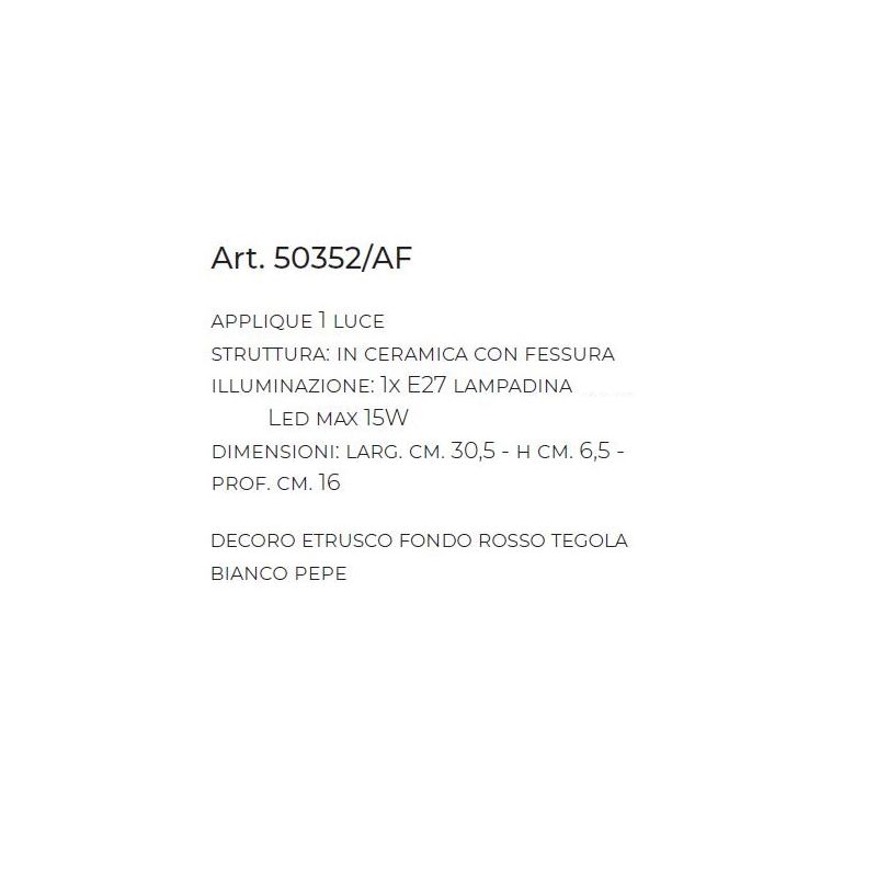 APPLIQUE IN CERAMICA DECORATA A MANO CON FESSURA MADE IN ITALY DELLA IMAS STILE RUSTICO