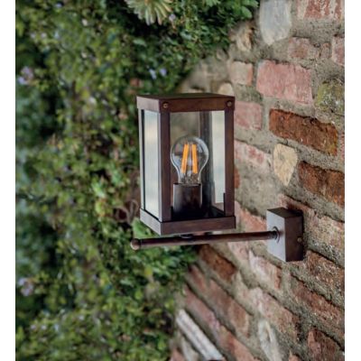 LAMPADA DA PARETE PER ESTERNI A LANTERNA IN OTTONE INVECCHIATO IP44 MADE IN ITALY DELLA IMAS FIRENZE