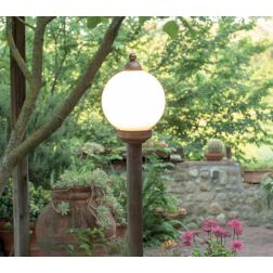 LAMPIONE DA GIARDINO 2 MISURE IN OTTONE INVECCHIATO CON SFERA OPALE IP44 MADE IN ITALY DELLA IMAS 2