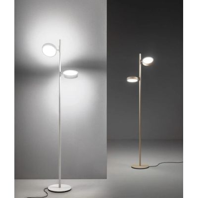 GPI PIANTANA 2 LUCI LED 36W LUCE 3000K DIMMERABILE H180 CM BIANCA,NERA O TORTORA DESIGN MODERNO
