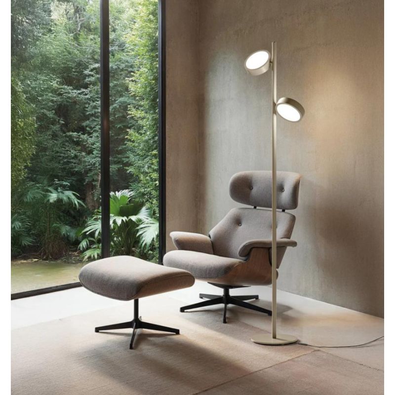 GPI PIANTANA 2 LUCI LED 36W LUCE 3000K DIMMERABILE H180 CM BIANCA,NERA O TORTORA DESIGN MODERNO