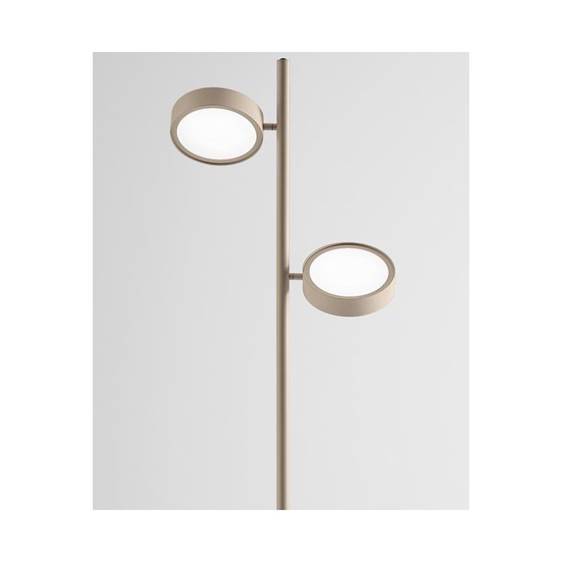 GPI PIANTANA 2 LUCI LED 36W LUCE 3000K DIMMERABILE H180 CM BIANCA,NERA O TORTORA DESIGN MODERNO