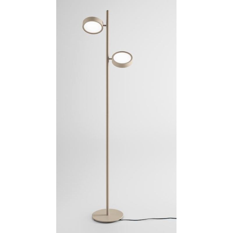 GPI PIANTANA 2 LUCI LED 36W LUCE 3000K DIMMERABILE H180 CM BIANCA,NERA O TORTORA DESIGN MODERNO